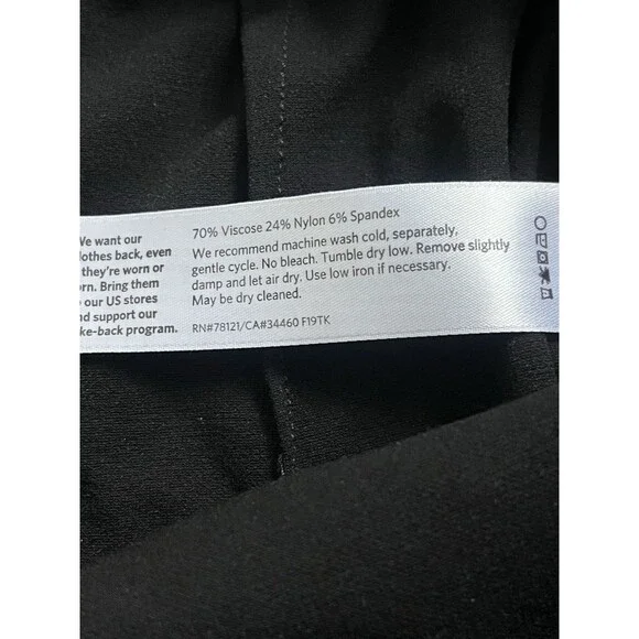 Eileen Fisher Cropped Faux Wrap Front Pants Black Sz M Classic Minimalist - Picture 6 of 7